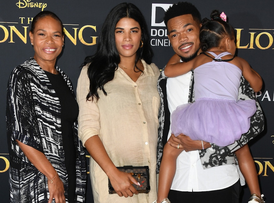 Chance the rapper with mom Lisa Bennett, wife Kirsten Corley and daughter Kensli 